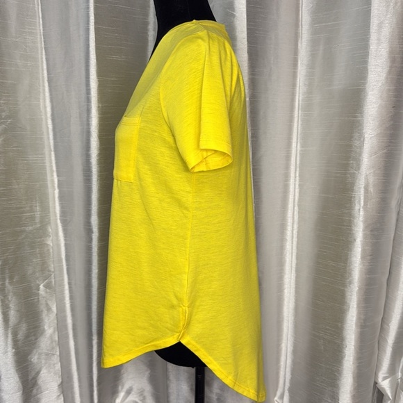 Ady P Yellow V Neck High Low Rayon Blend Womens S Short Sleeve T Shirt NWT - Picture 5 of 9